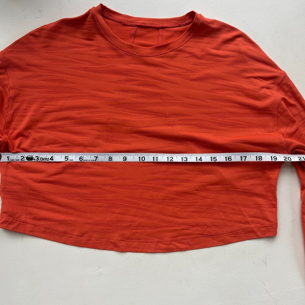 lululemon athletica Cropped Long Sleeve Tee in Bright Orange - Picture 8 of 13